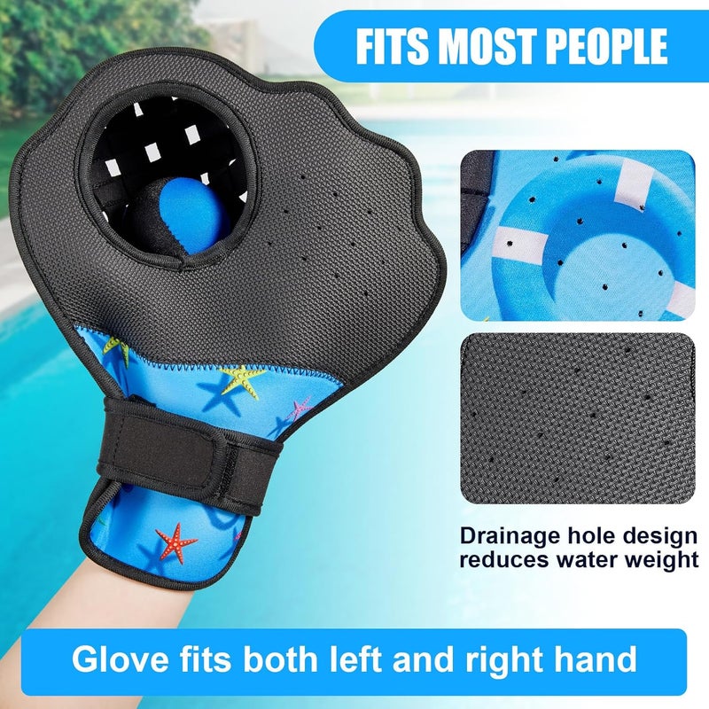 Strdfeve 1 PCS Water Ball&Glove Set,Water Bouncing Ball Catch Mitt,Pool Baseball Catching Mitt for Beach Games,Play Catch Skip Ball&Glove - Image 4
